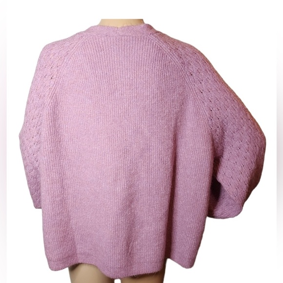 Lane Bryant Classic Long-Sleeve Button-Front Pointelle-Sleeve Cardigan 26/28 - Picture 4 of 13